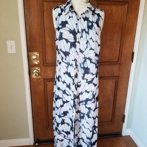 Cabi Cloudy Sky Sleeveless Shirt Dress - Small